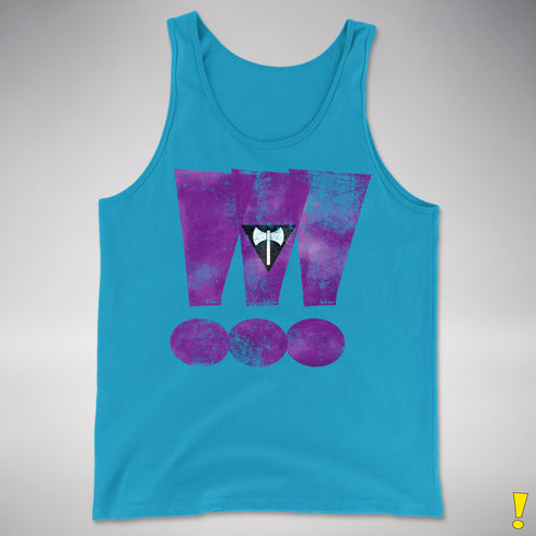 Lesbian Labrys Pride Grunge Exclamation Points Premium Tank Top - Neon Blue